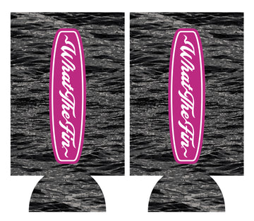 Limited Wordmark Shield Slim Can Koozie Black Water/Pink