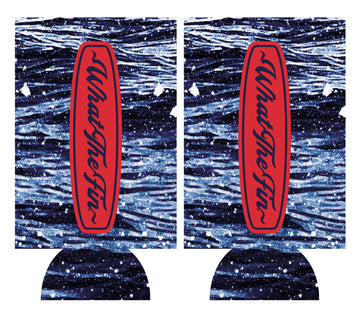 Limited Wordmark Shield Slim Can Koozie Blue Water/Orange