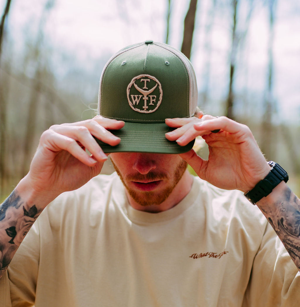 3D Trade Stamp Trucker Hat (Pine/Tan) Limited