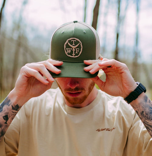 3D Trade Stamp Trucker Hat (Pine/Tan) Limited