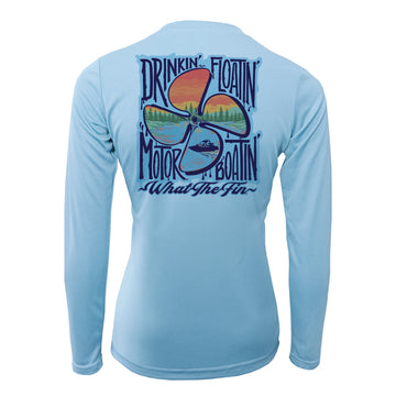 Drinkin Floatin (Lake) Ladies V-Neck Performance