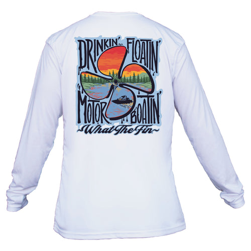 Drinkin Floatin (Lake) Long Sleeve Performance Shirt