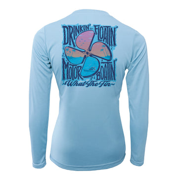 Drinkin Floatin (Salt) Ladies V-Neck Performance