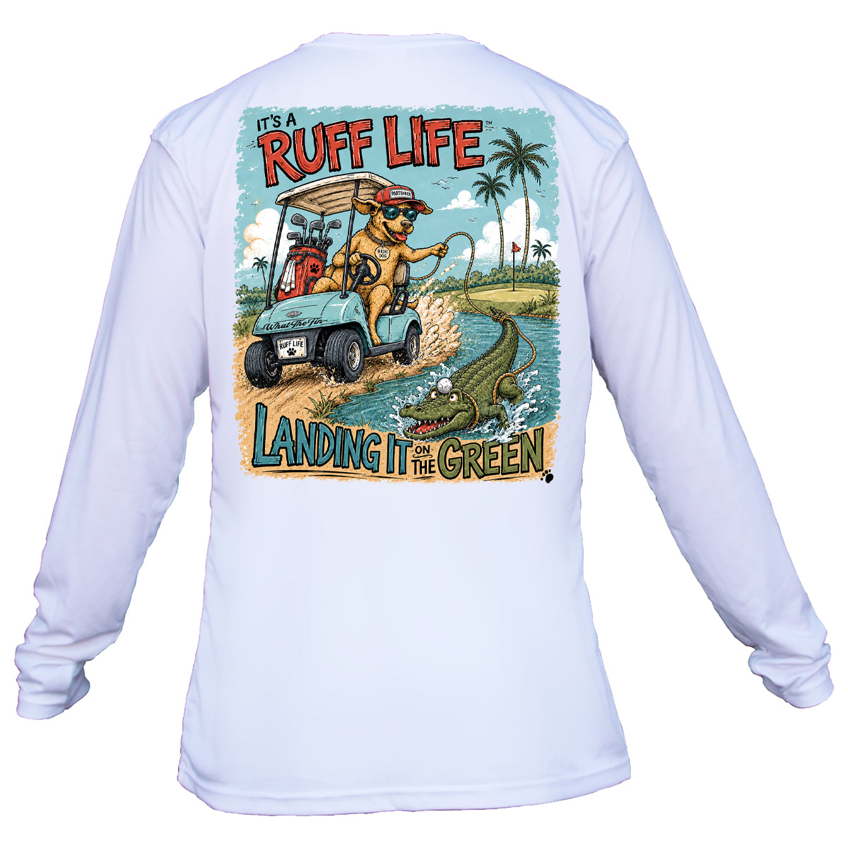 Land On Green Long Sleeve Performance Shirt