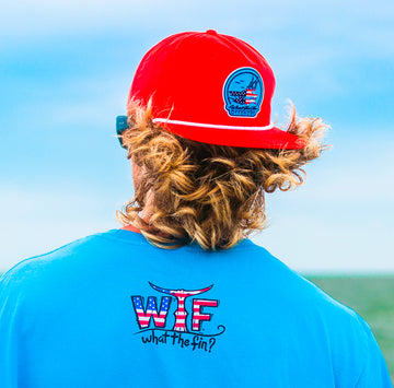 Offshore USA PVC Patch Captain Flat Bill-Rope Hat R/W