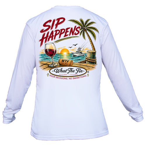 Sip Happens Long Sleeve Performance Shirt