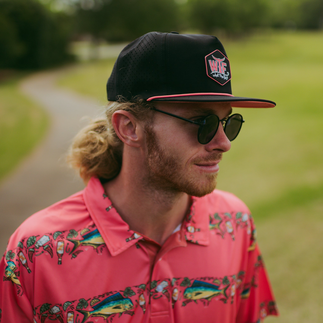 Hydro Hex Captain's Hat - Black/Coral (ID:H24)