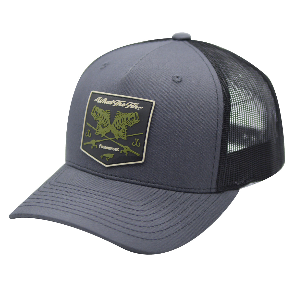 Freshwater Bass Trucker Hat (Charcoal/Black)