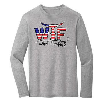 WTF Classic USA Logo L/S Oxford Cotton Tee