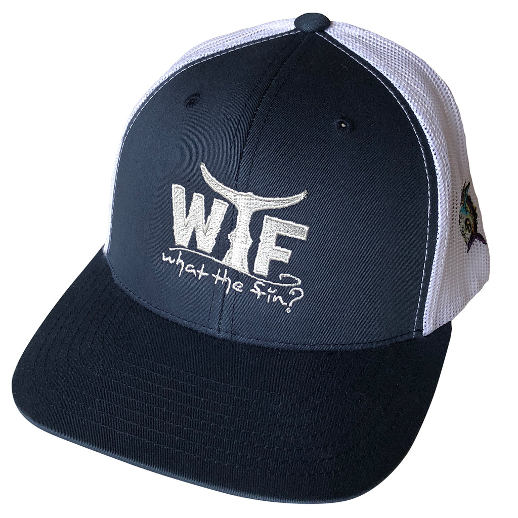 WTF Logo Silver Fin Trucker Hat N/W