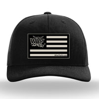 Tan Flag Patch Trucker Hat Black