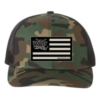 Tan Flag Patch Trucker Hat Camo/B