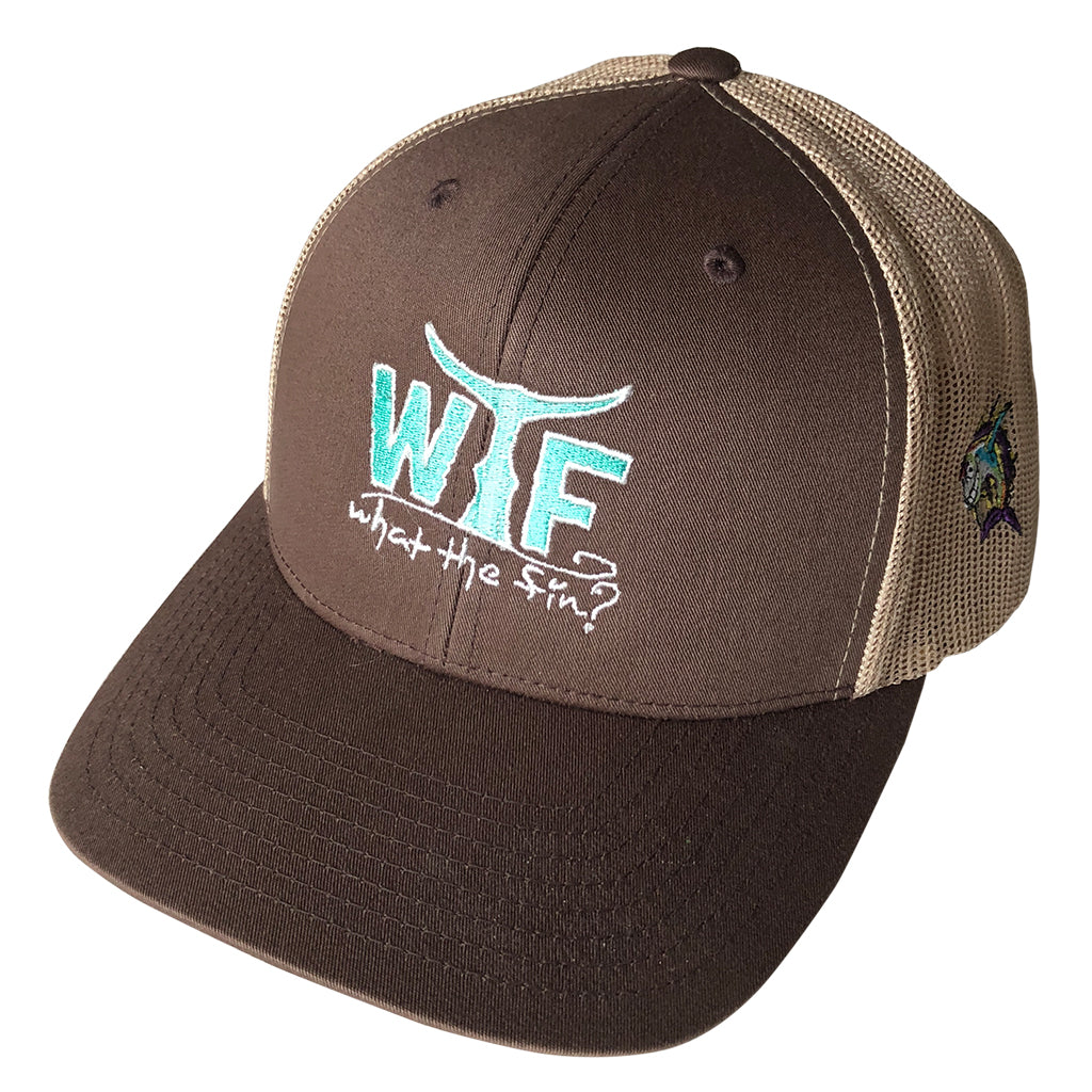 WTF Logo Turq Fin Trucker Hat BR/T