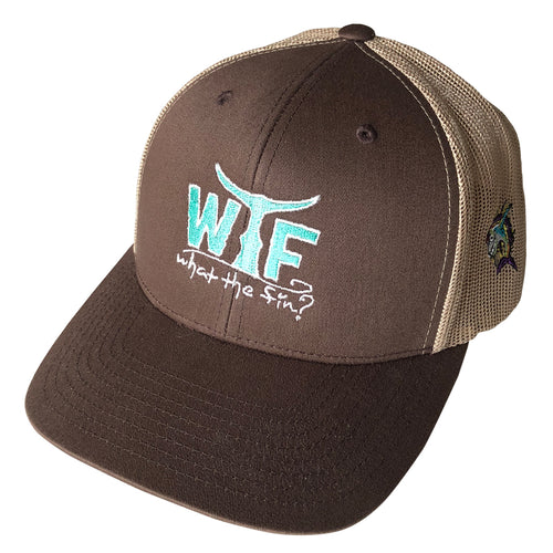 WTF Logo Turq Fin Trucker Hat BR/T