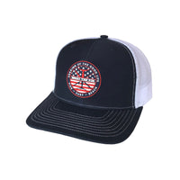 2 Tail US PVC Patch Trucker Hat N/W