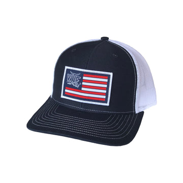 US Flag Patch Trucker Hat N/W