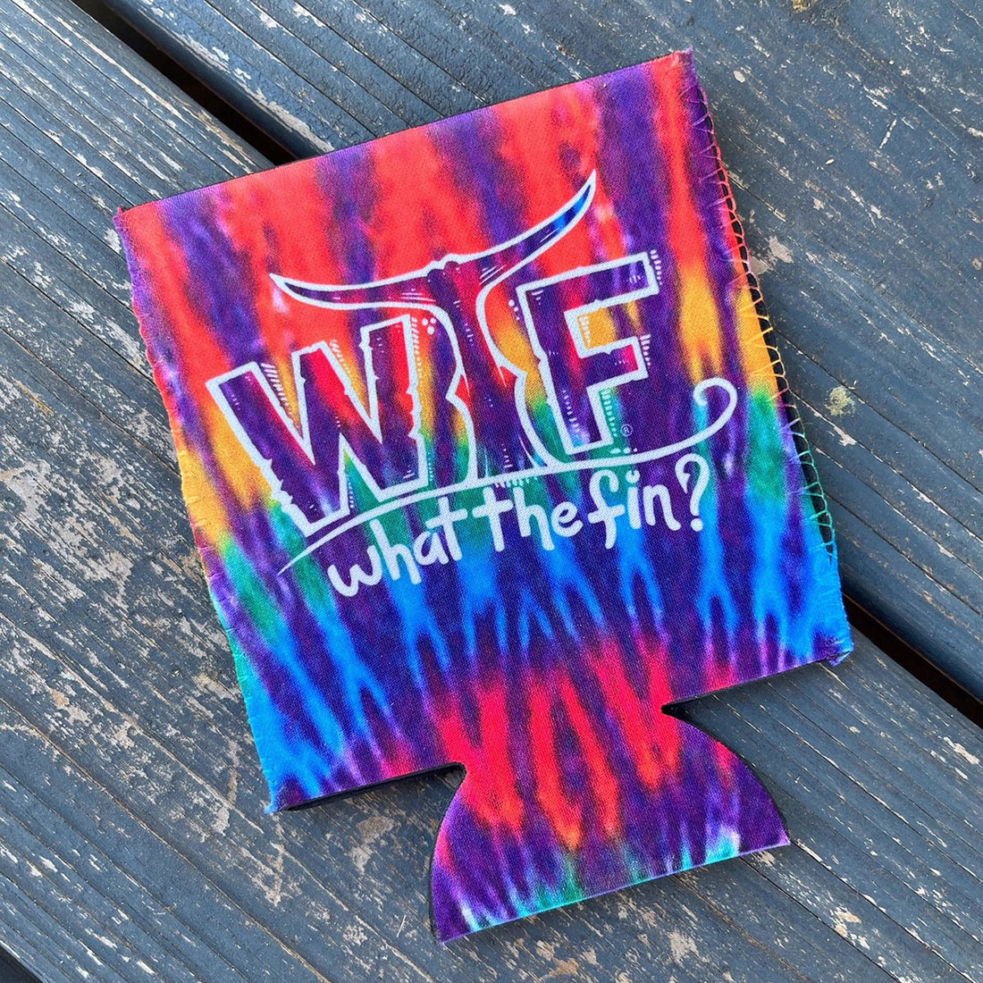 2 Tail Circle - Tye Dye Logo Koozie (ID:I16)